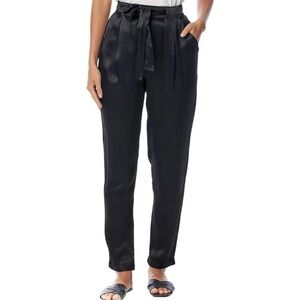 LBLC The Label Cathy Satin Pants Womens Black Trousers‎ Silky Size S NWT